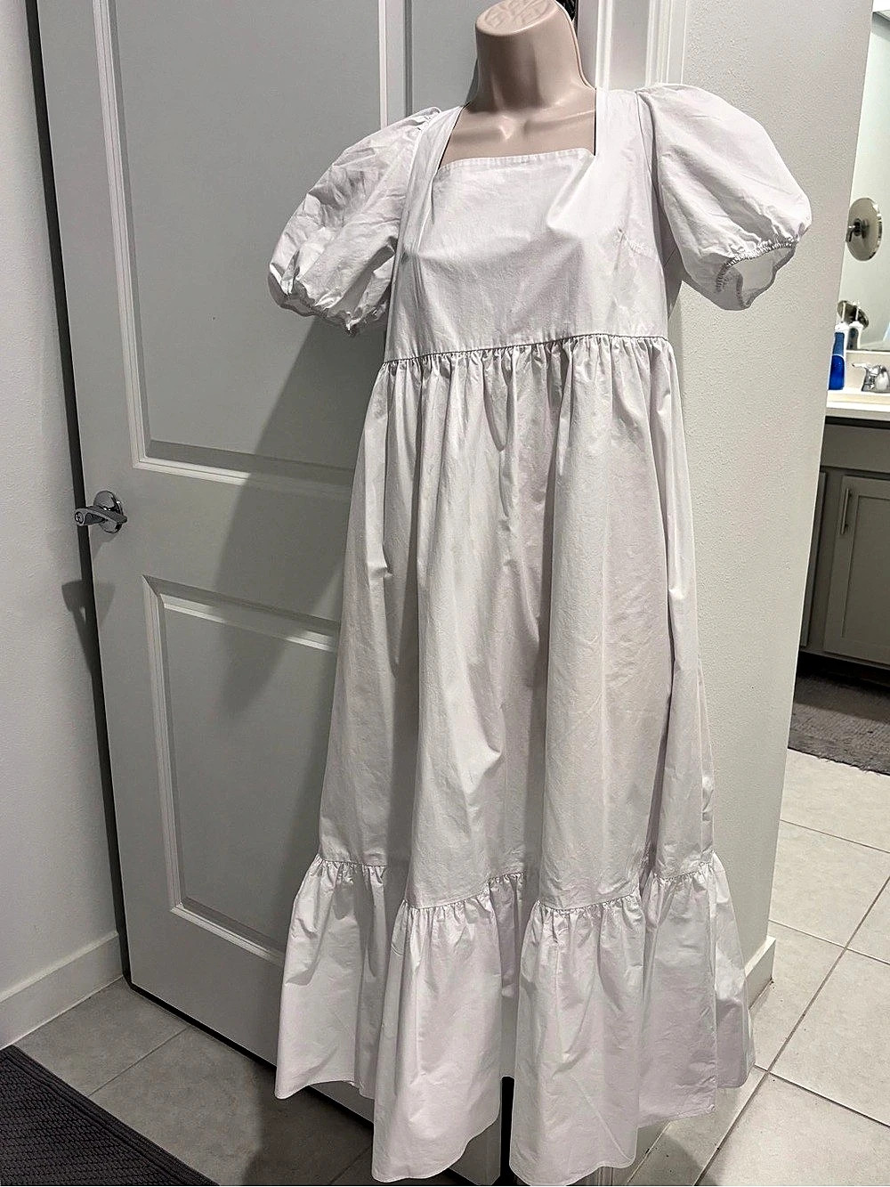 H&M Cotton Maxi Dress in White Size Small Like New